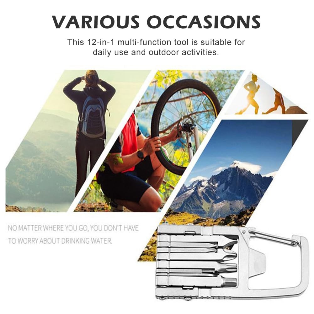 12-in-1 Keychain Multitool with Screwdriver Set, Bottle Opener & Carabiner – EDC