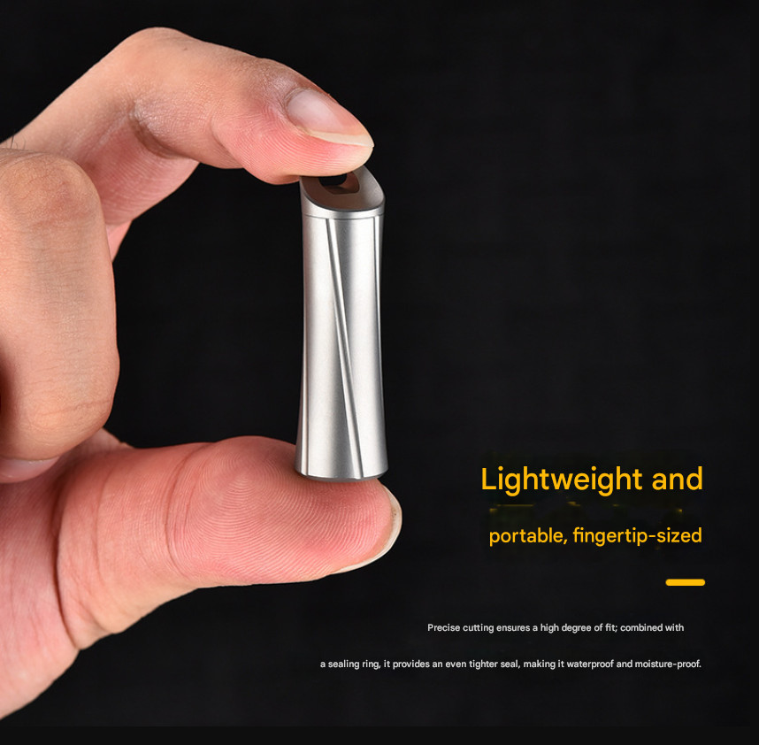 TC4 Titanium Waterproof EDC Pill Capsule Outdoor Survival Mini Storage Keychain