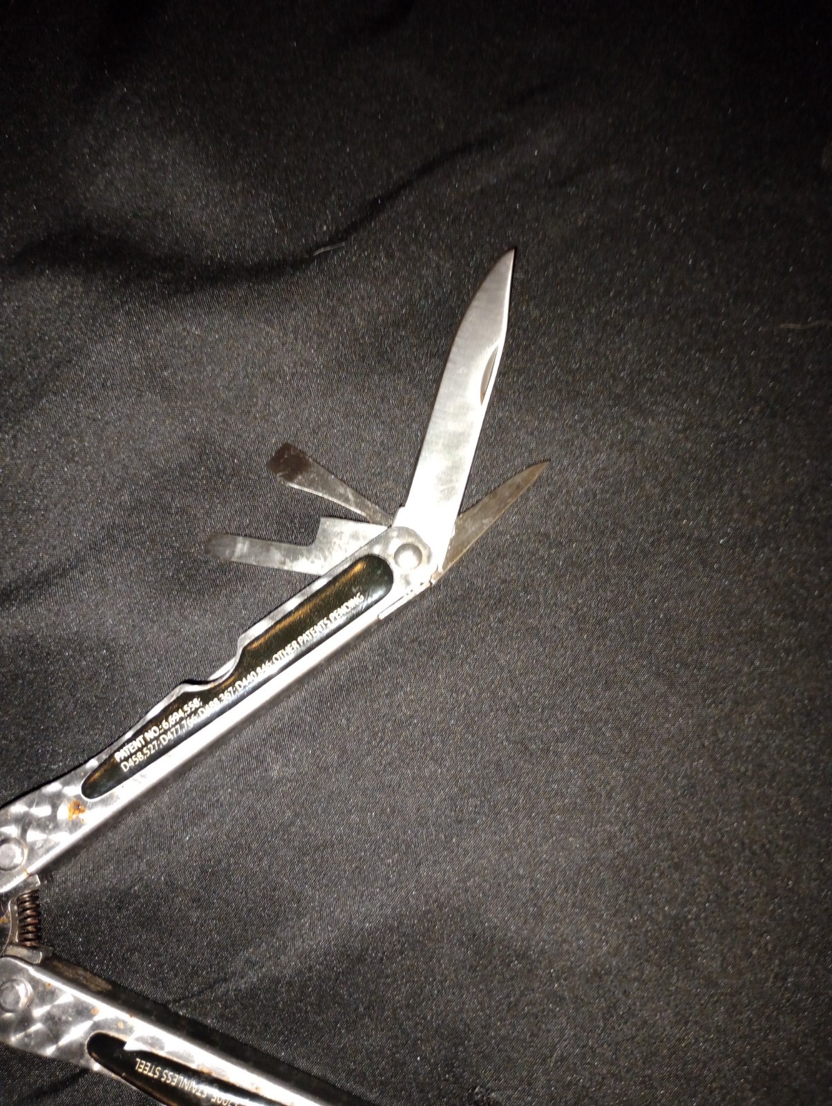 SHEFFIELD #1200E STAINLESS STEEL FOLDING PLIERS & MULTI TOOL KNIFE SAW Black