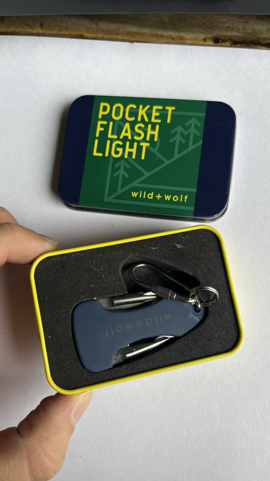Wild + Wolf Pocket Flashlight Multi-Tool Keychain with LED, Knife&Bottle Opener