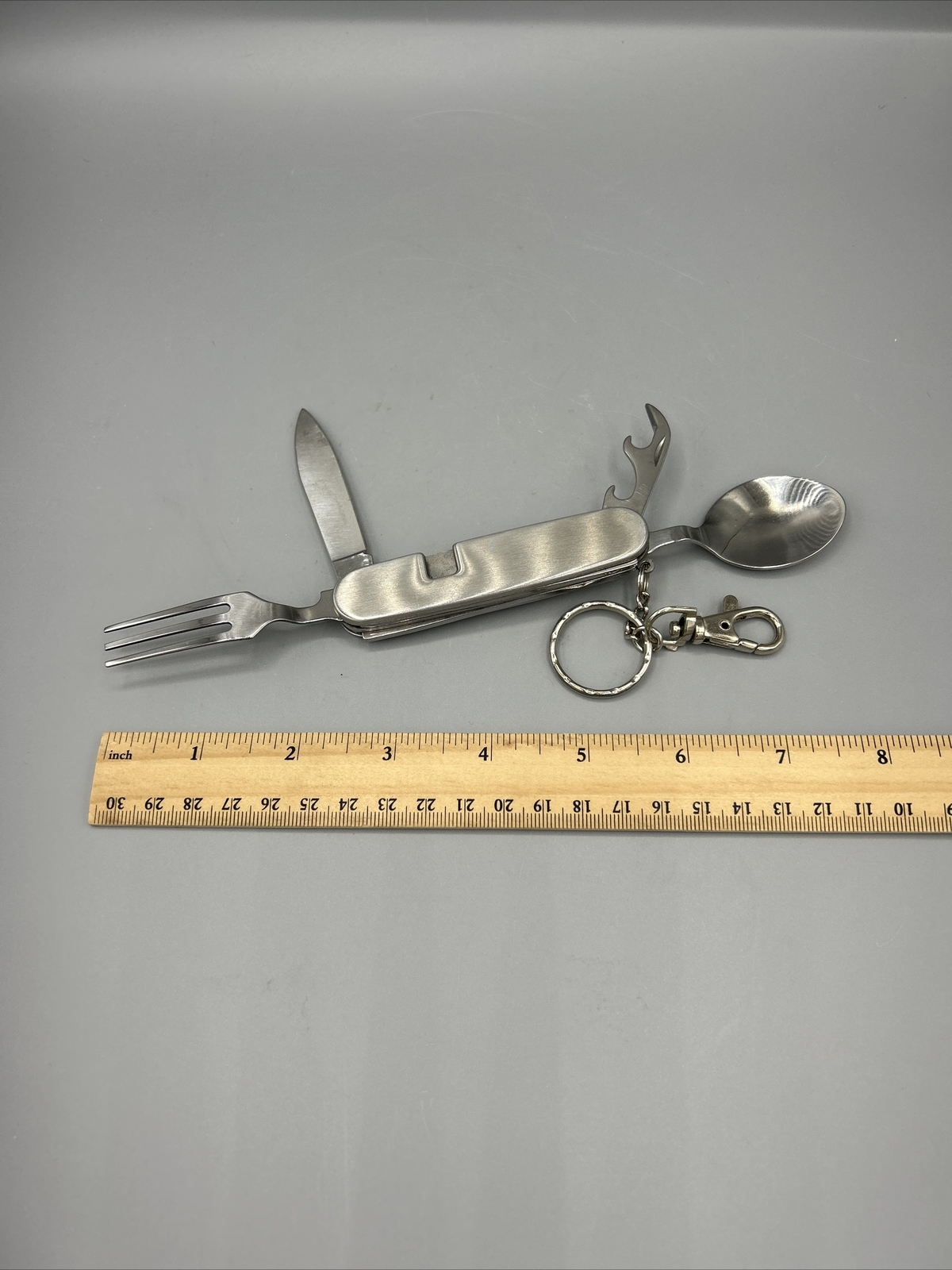 Camping Eating Utensil Set Folding Emergency Cutlery Knife Fork Spoon Kit
