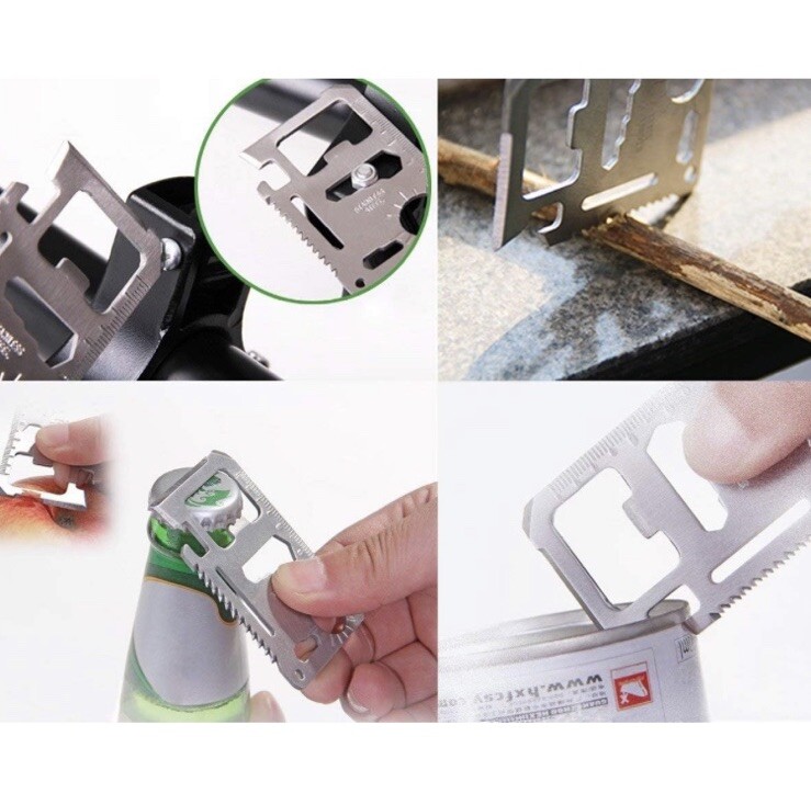 Lot of 3 Survival Multi Tools Credit Card Pocket Tool Camping Hiking Key 11 in 1