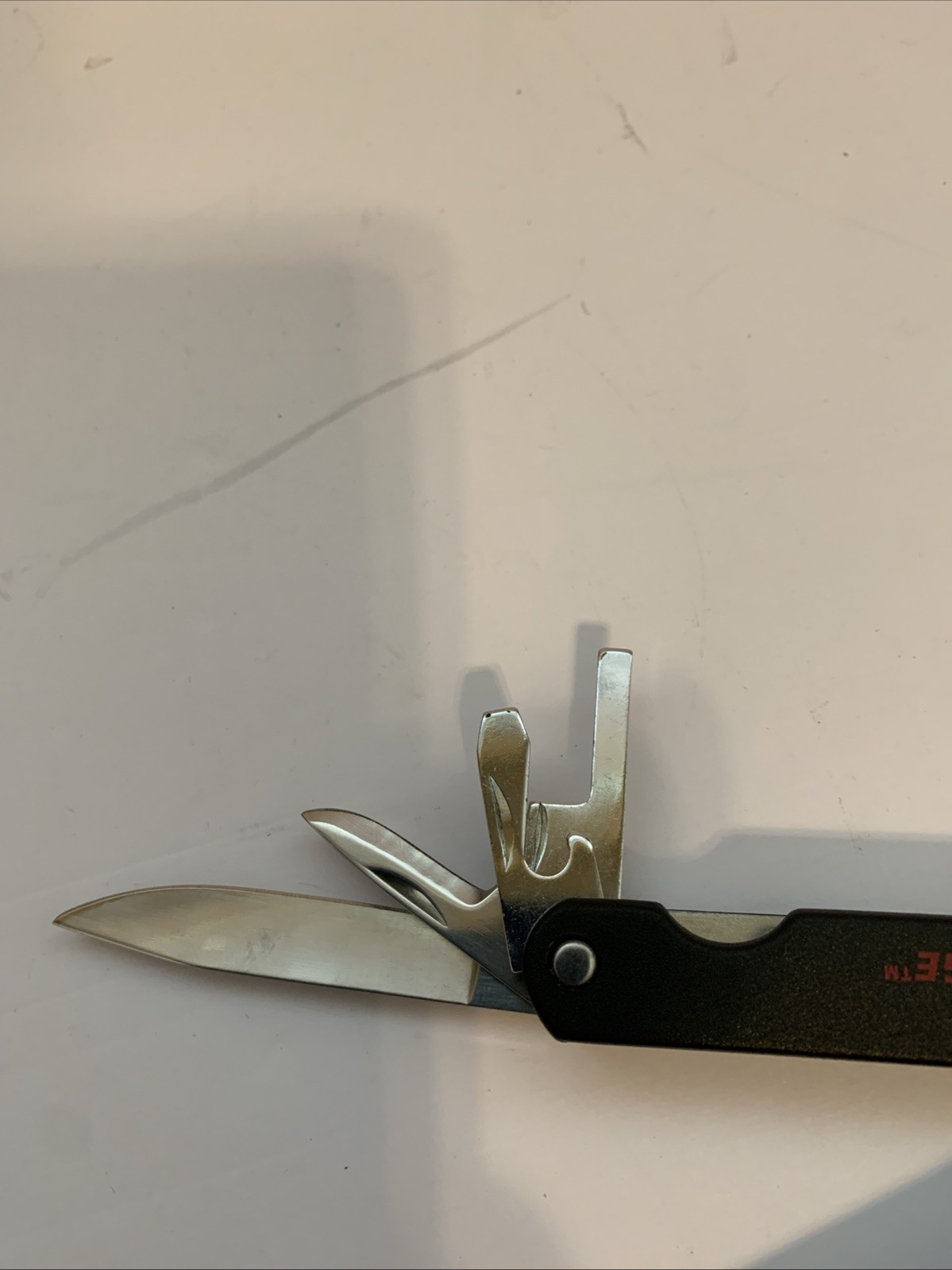 Enbridge Logo Multi Tool With Nylon Belt Sheath Stainless Steel Folded 5”