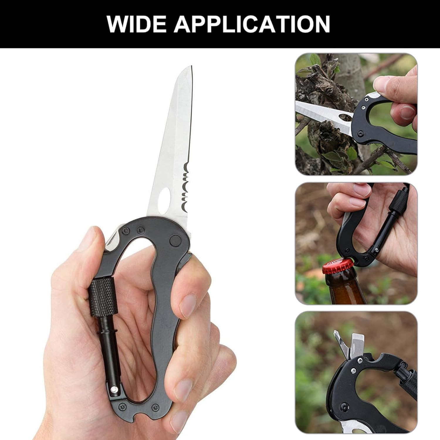 1 PCS Multitool Carabiner with Pocket Knife Professional Carabiner Multitool Key