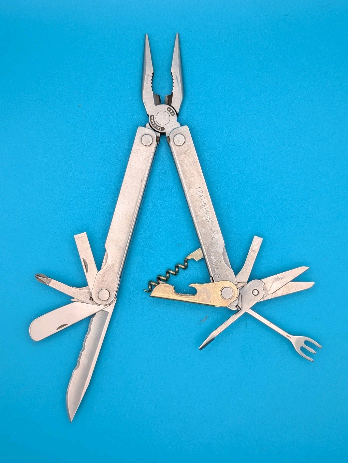 Leatherman Flair Multi-Tool Stainless Knife Pliers USA! With Sheath! 03/00 DATE