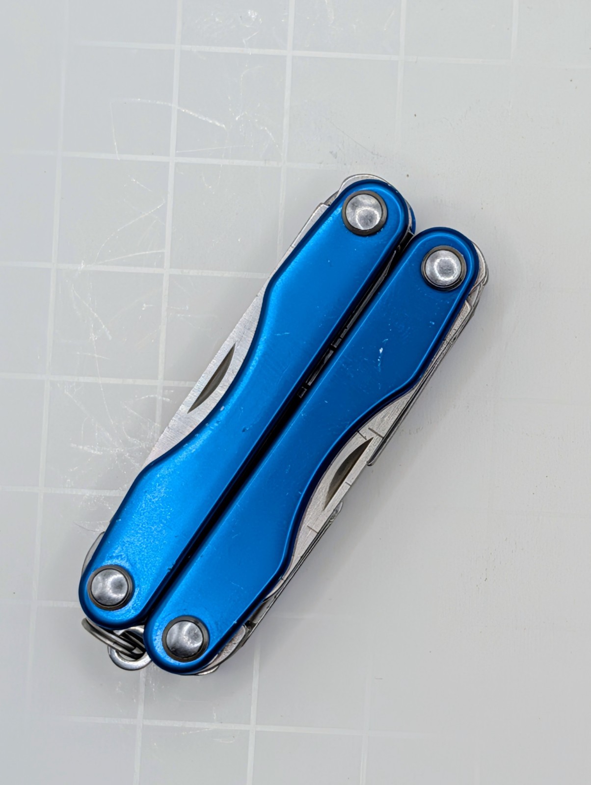 Vintage Leatherman Squirt S4 Multi-Tool, Key Ring, Retired, Blue Anodized