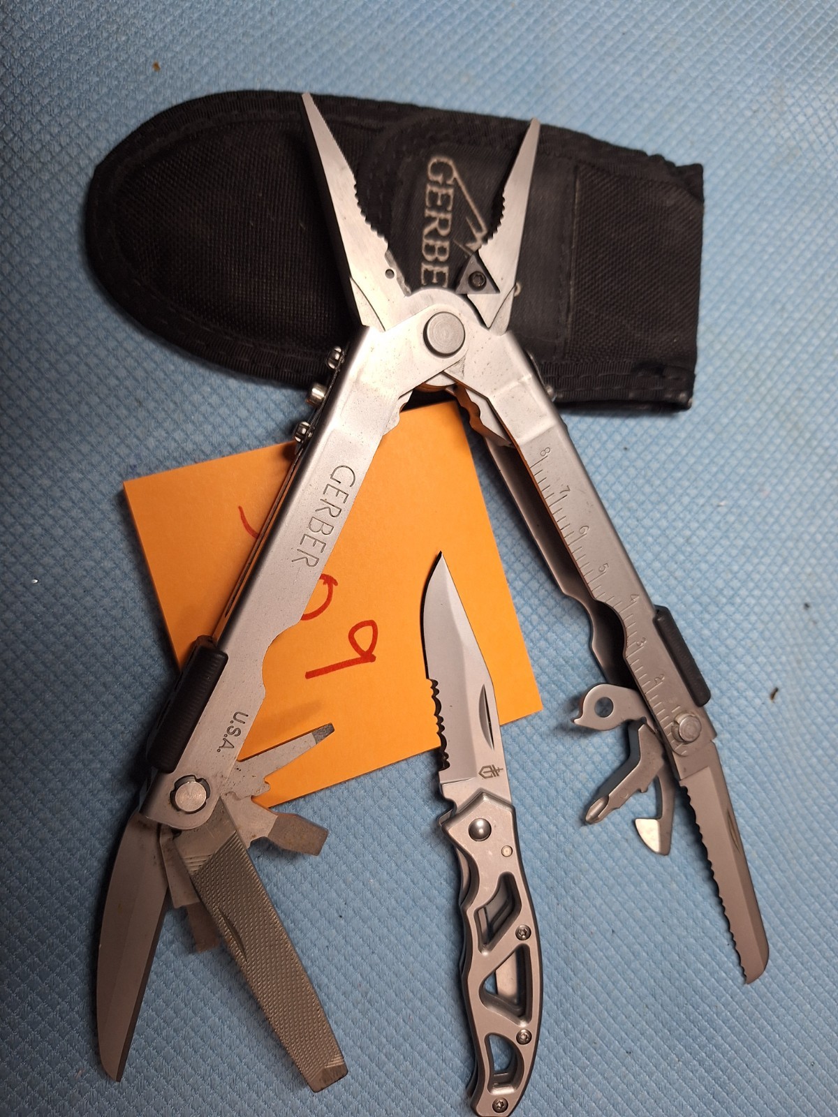 1 Gerber PLYERS U.S.A. Multi Tool W BONUS Fishing Camping excellent lot 3009