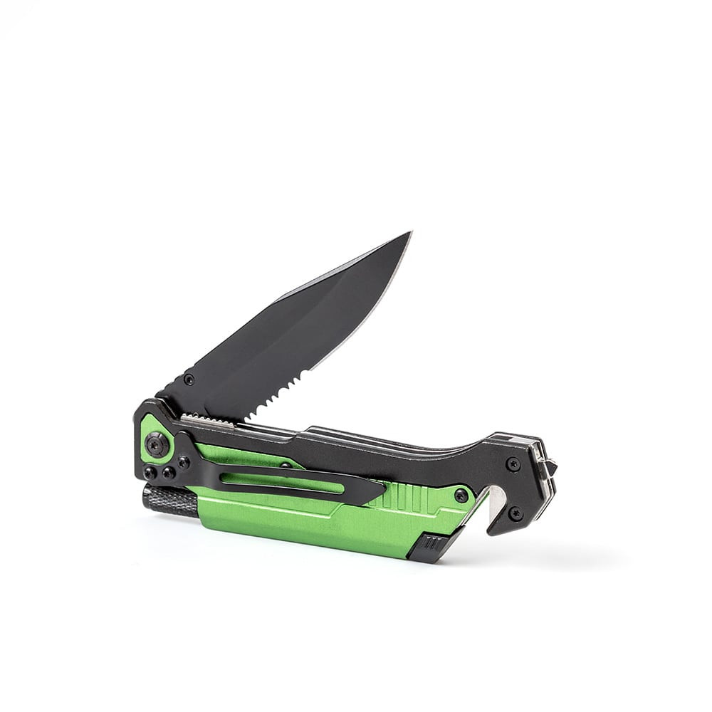 Lehman’s Travel Survival Knife Serrated Flashlight Glass Breaker Firestarter