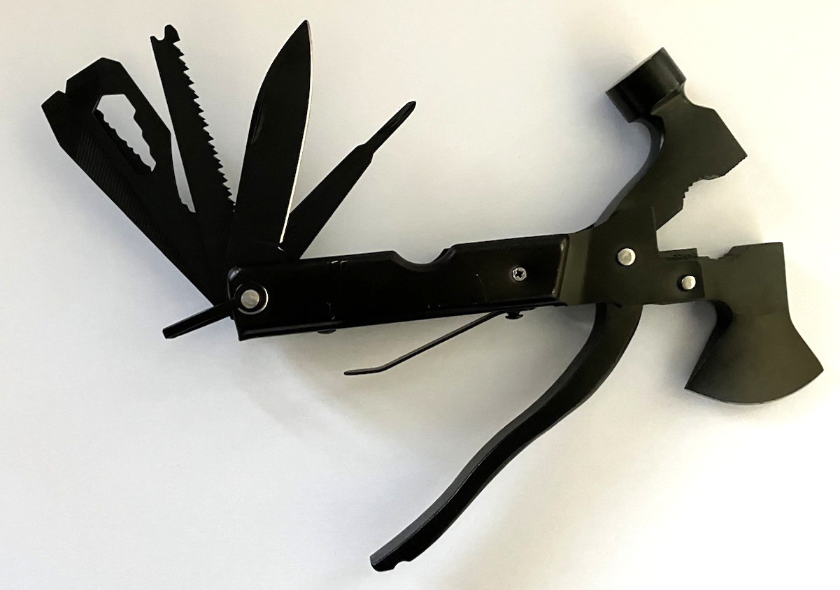 15-In-1 Multifunction Hatchet Survival Camping Multi Tool w/Hammer,Axe,Saw #490