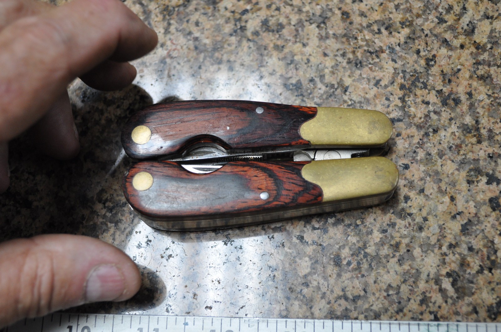HUSKY Multi-Tool Brass Wood vintage see pictures for more info on content / cond