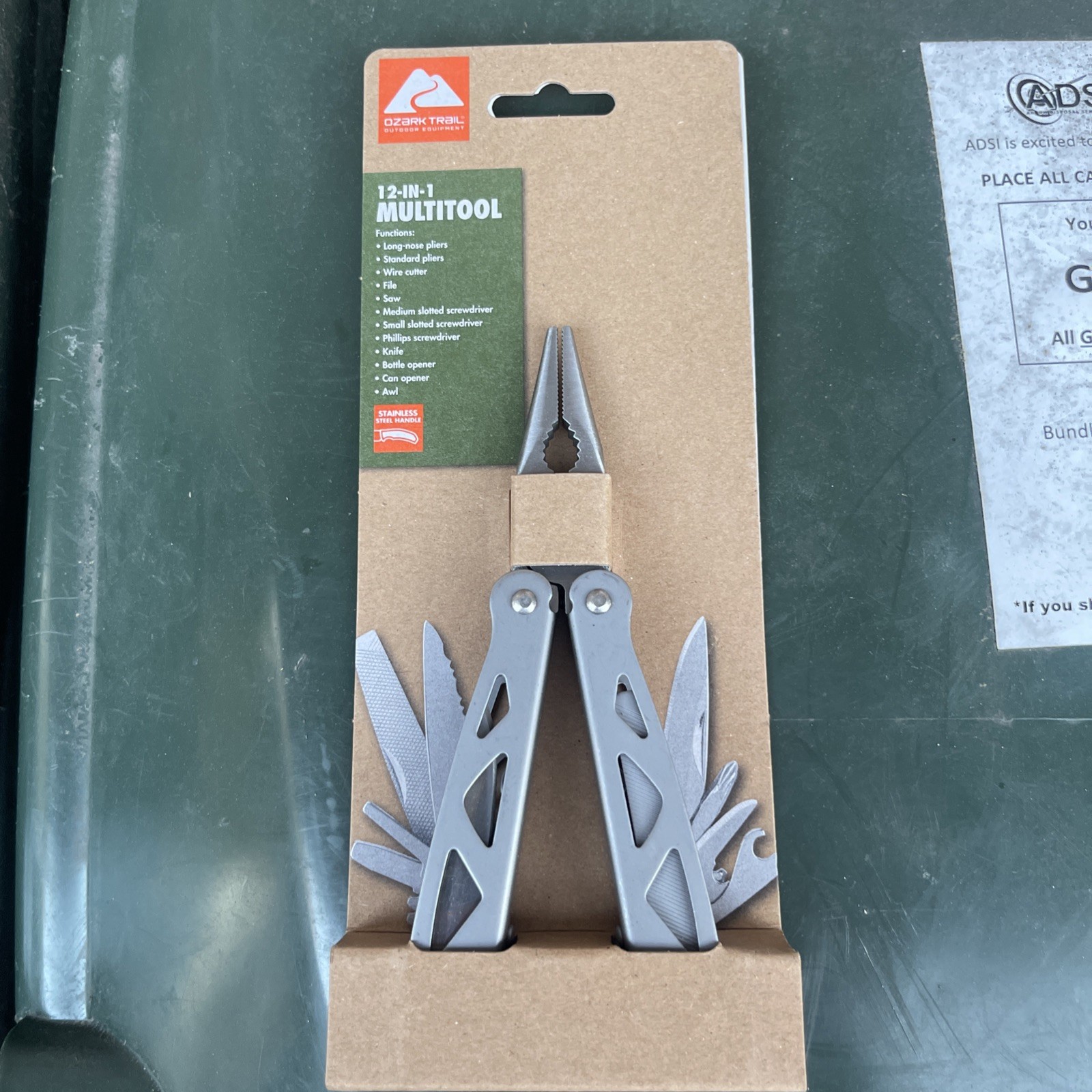 Ozark Trail – 12-in-1 Multi-Tool – Stainless Steel Handle – Silver