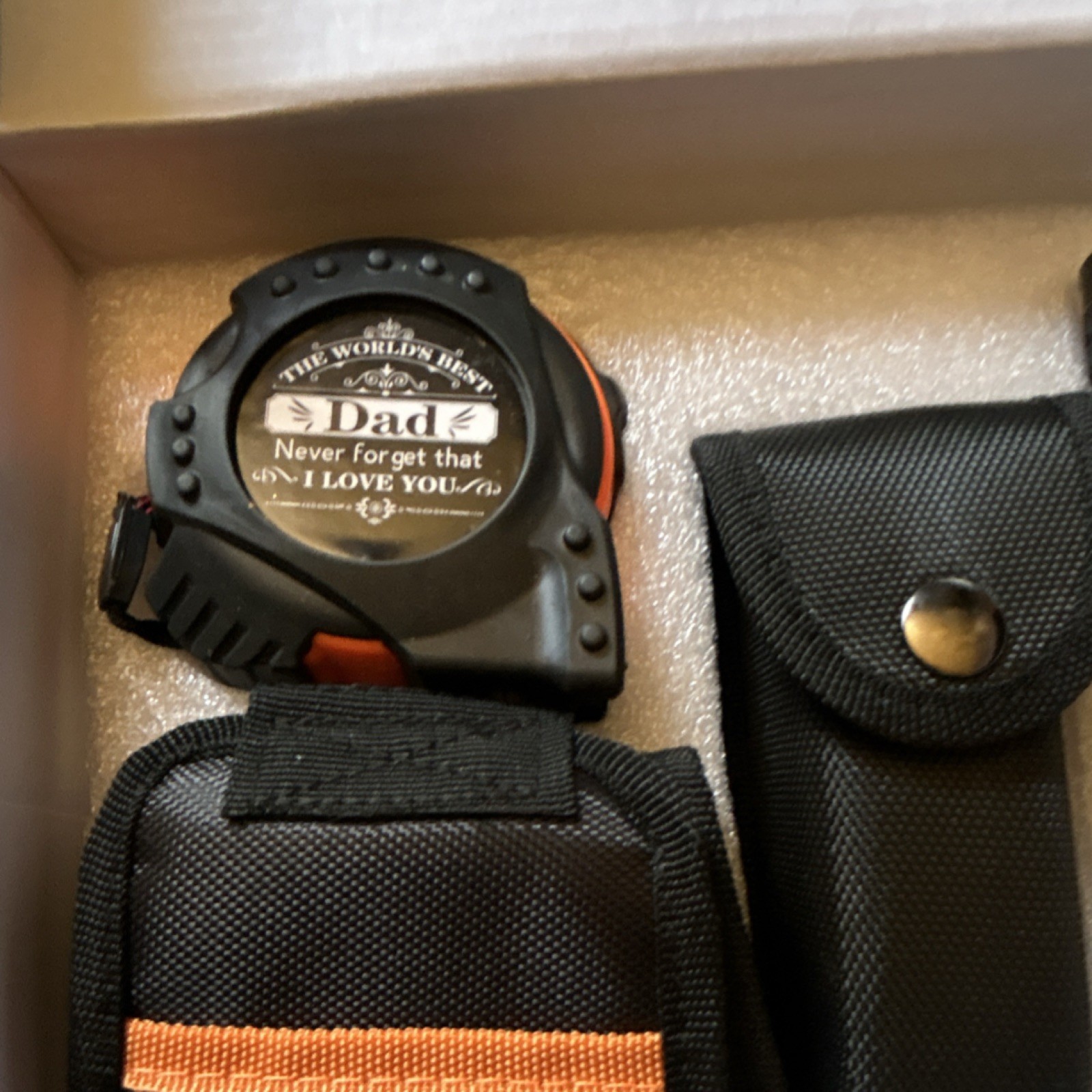 Multi-Tool Gift Set with Tape Measure & Flashlight, Black Orange, Father’s Day