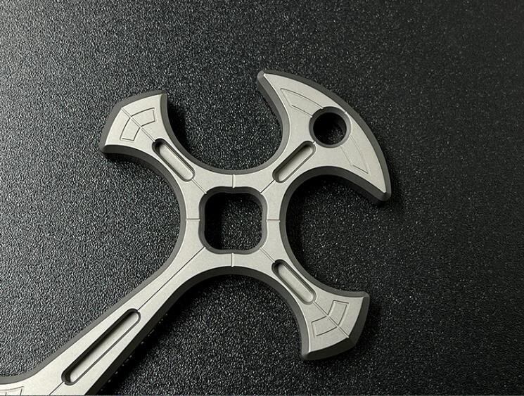 TC21 Titanium Alloy CNC Cross Necklace Pendant Bead Keychain Outdoor EDC Tools