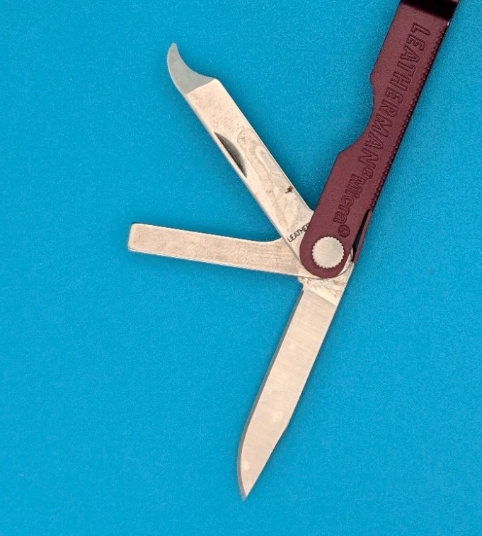 Leatherman Micra Multi-Tool, Knife, Scissors, Key Ring, Maroon Red!
