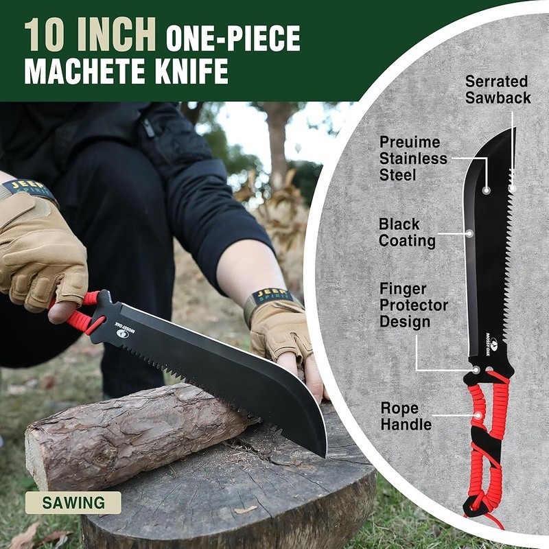 Outdoor Survival Tool Set Camping Axe Machete Hunting Knife Flashlight Kit New
