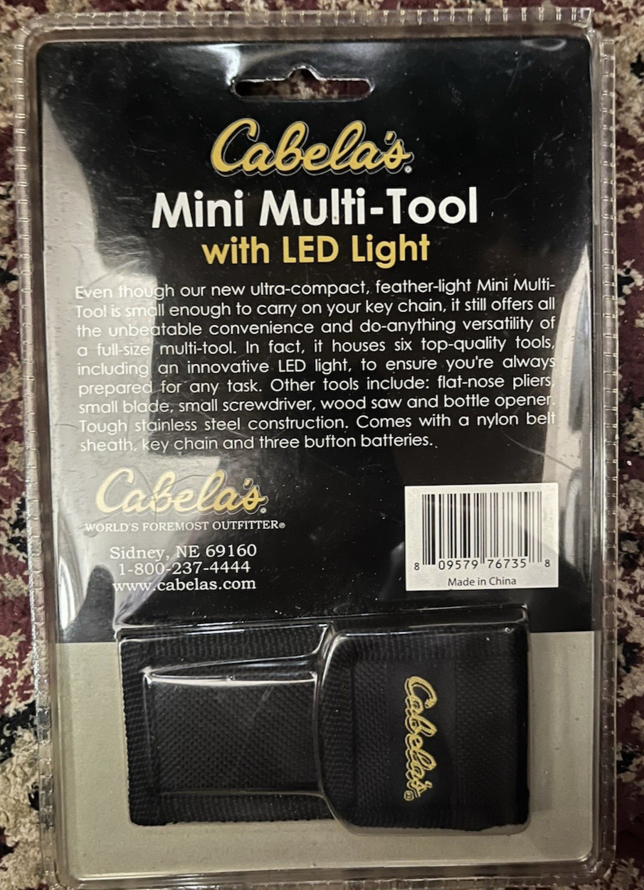 Cabela’s Mini Multi-Tool with LED Light — Factory Sealed