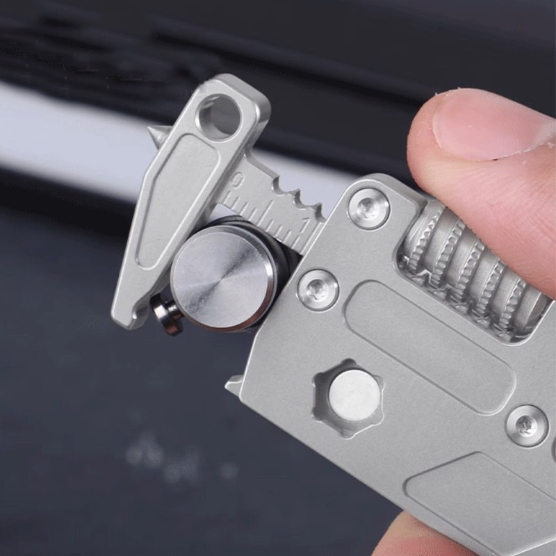 EDC Titanium Alloy Multi Tools Adjustable Wrench Pocket Outdoor Camping Keychain