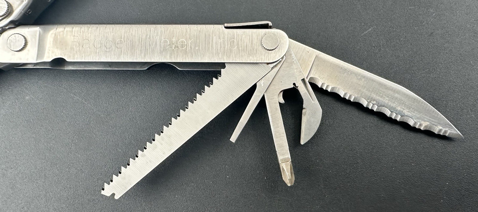 Original Leatherman Super Tool Sheath Box Portland Oregon Pat Pend Badger Meter