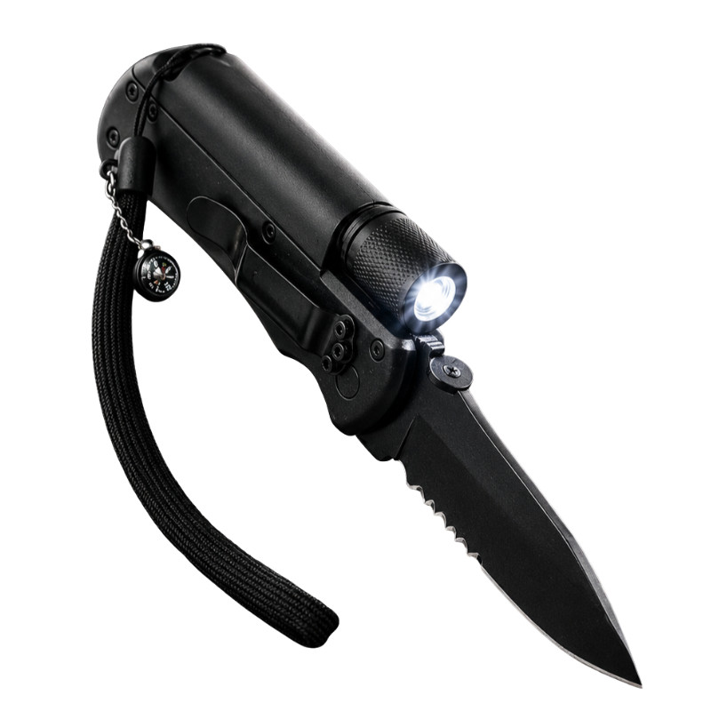 Prepared Patriot X7 Tacknife 5-in-1 Survival Knife Flashlight Compass EDC