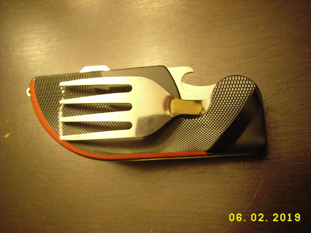 Knife Fork and spoon utility knife with Bottle opener and clip for lanyard NEW