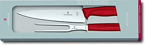 Victorinox 6.7131.2G Swiss Classic Carving Fork and Knife Set Red Set of 2NEW