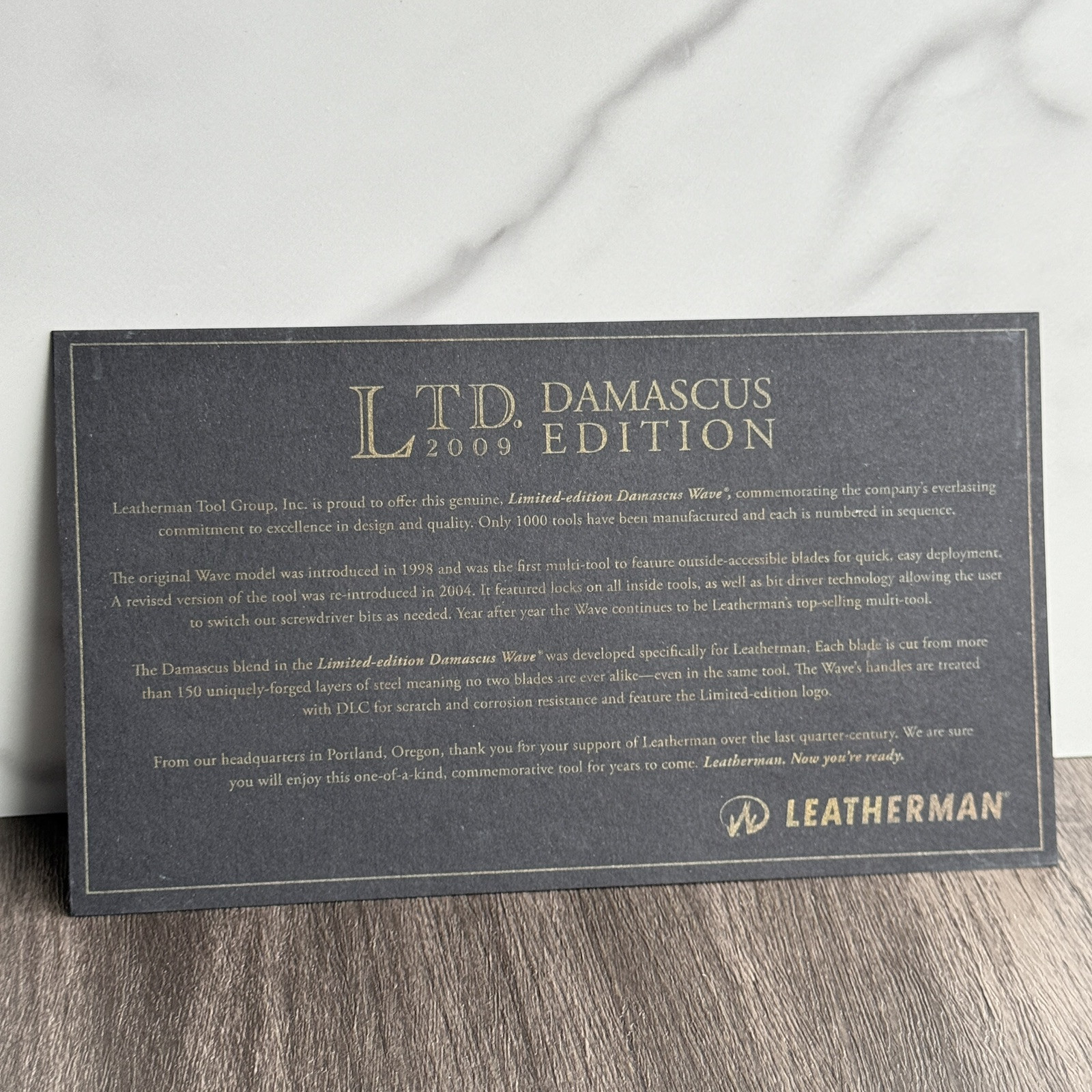 Collectible Limited Edition Leatherman Damascus Wave multitool. Serialized