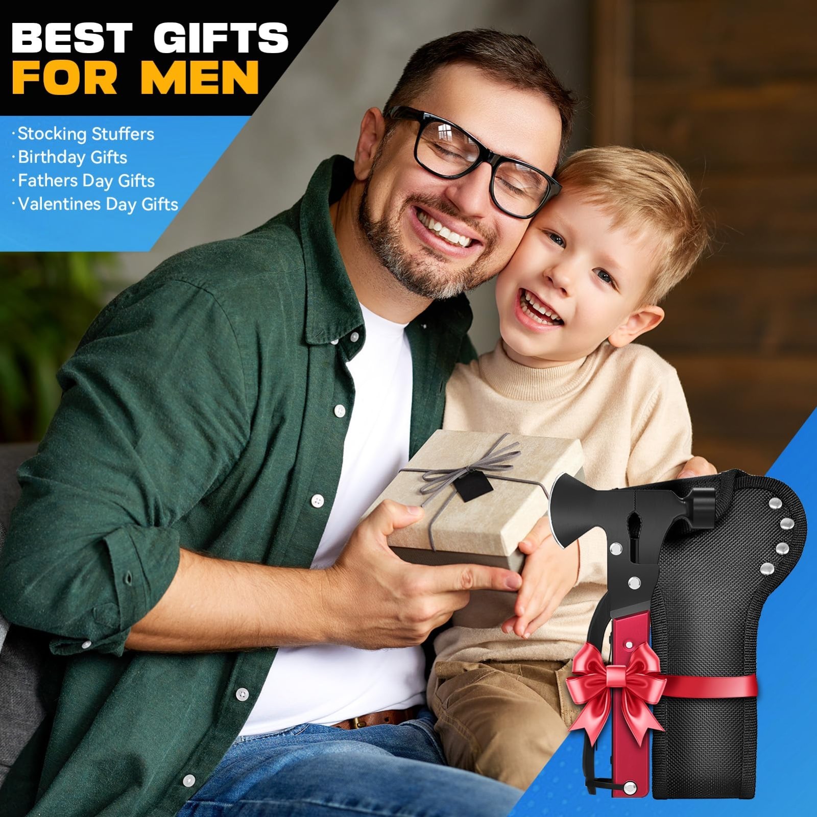 15-in-1 Multitool Axe – Perfect Camping & Hiking Gift for Men, Dad, Husband, Boy