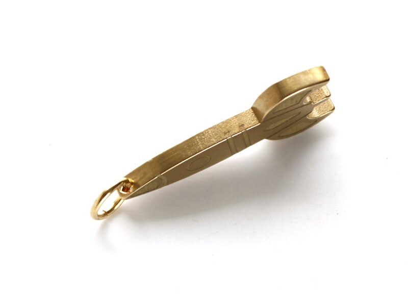 Mini Brass Rocket Shape Keychain Pendant Bead Necklace Men Clothing Accessories