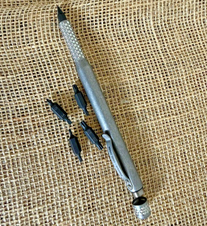 Maratac Titanium Pen Driver 4 Standard Bits Holds Extras Gnurling Pocket Clip