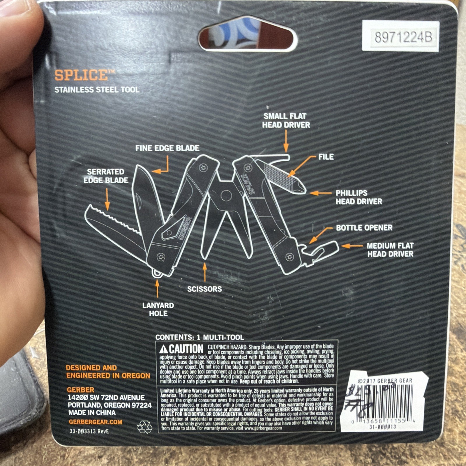 Gerber Gear Splice Pocket 9-in-1 Multi-Tool Color: Black