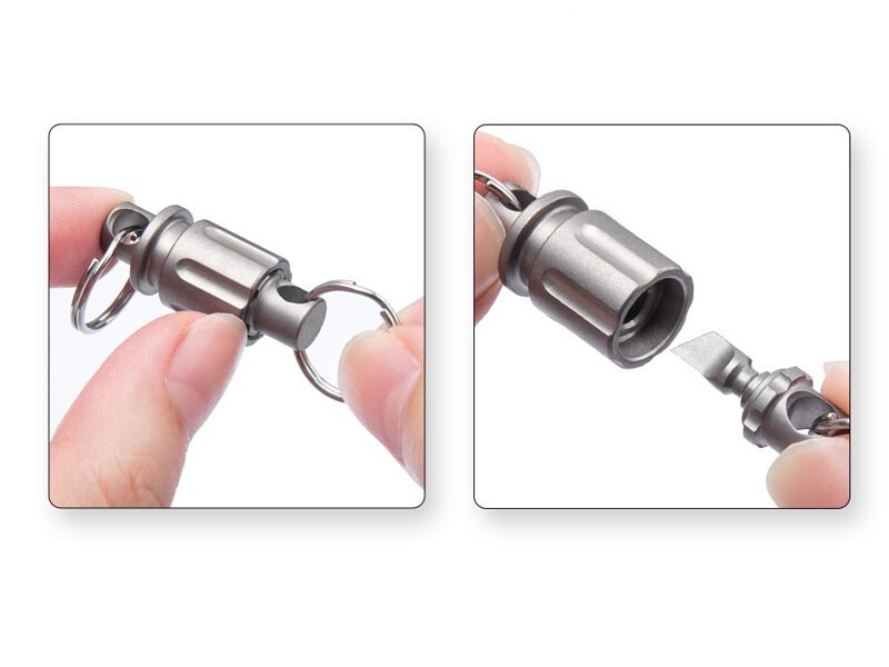 Mini Titanium Alloy Insert Buckle Gimbal Ring Portable Double Keyring Cutter EDC