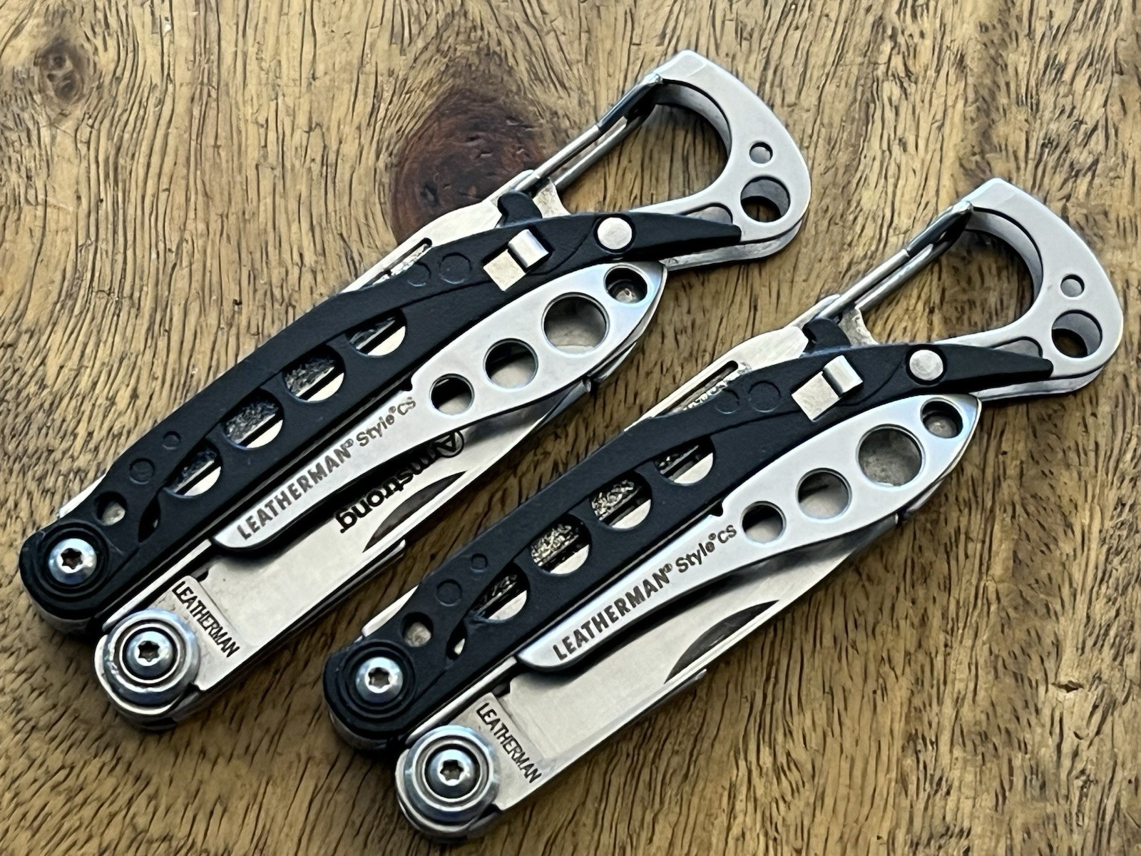 Retired Leatherman Style CS Multi Tool Knife File Scissor Carabiner (Lot Of 2)