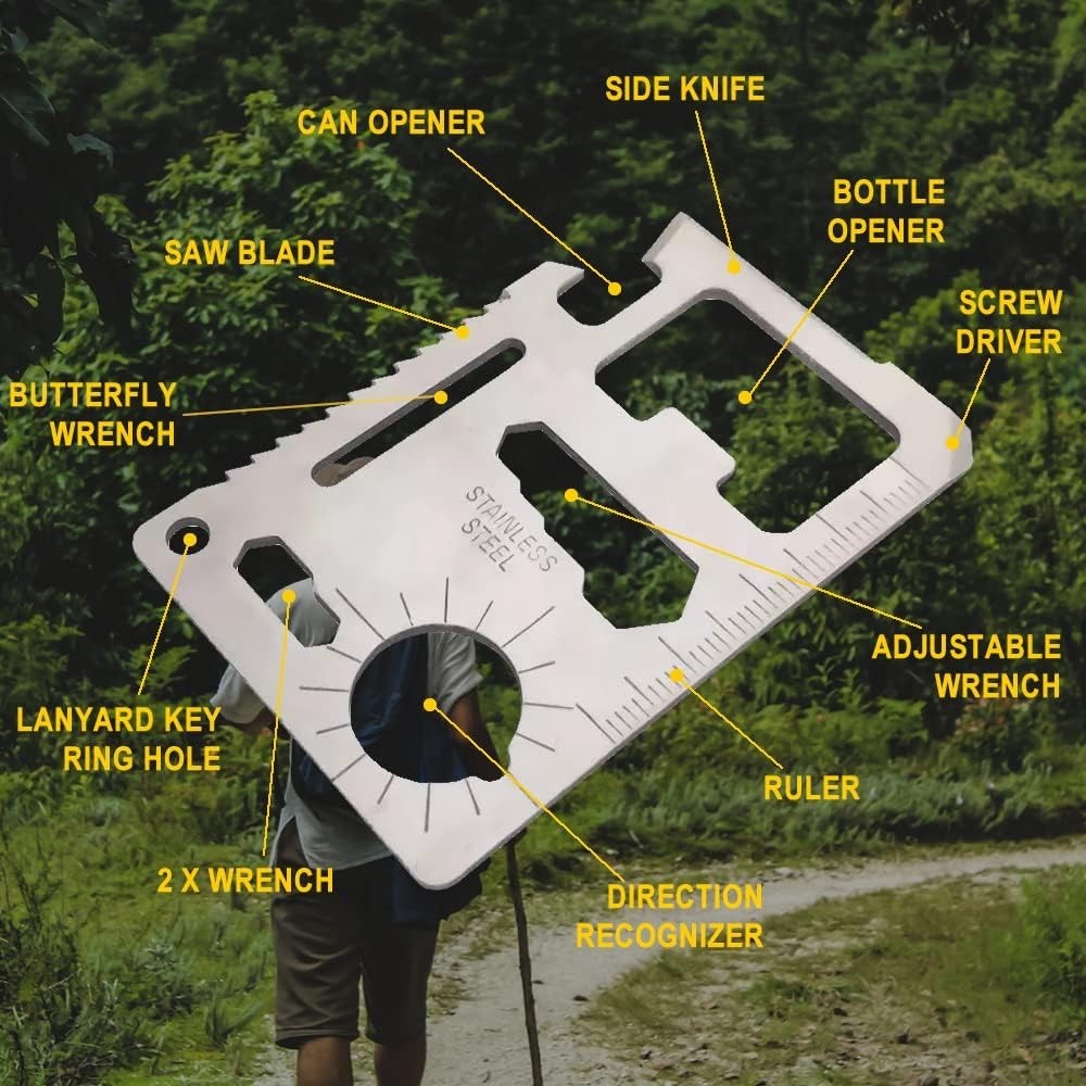 Ultimate 11-in-1 Survival Tool: Pocket-Sized Multi-Tool for Outdoor Adventures
