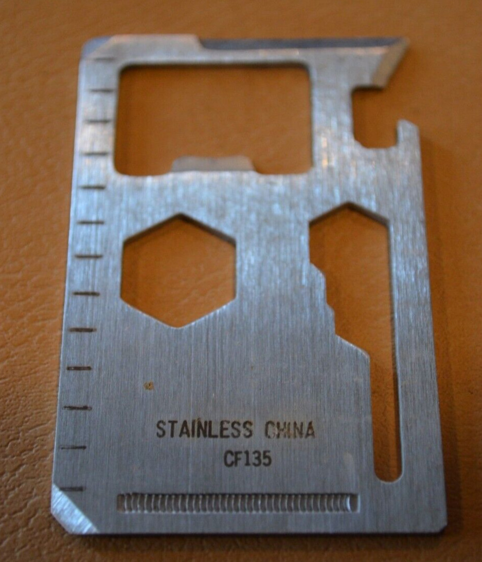 Smaller Wallet Size Multi Survival Tool Metal Thin Small, Stainless Hunting Camp