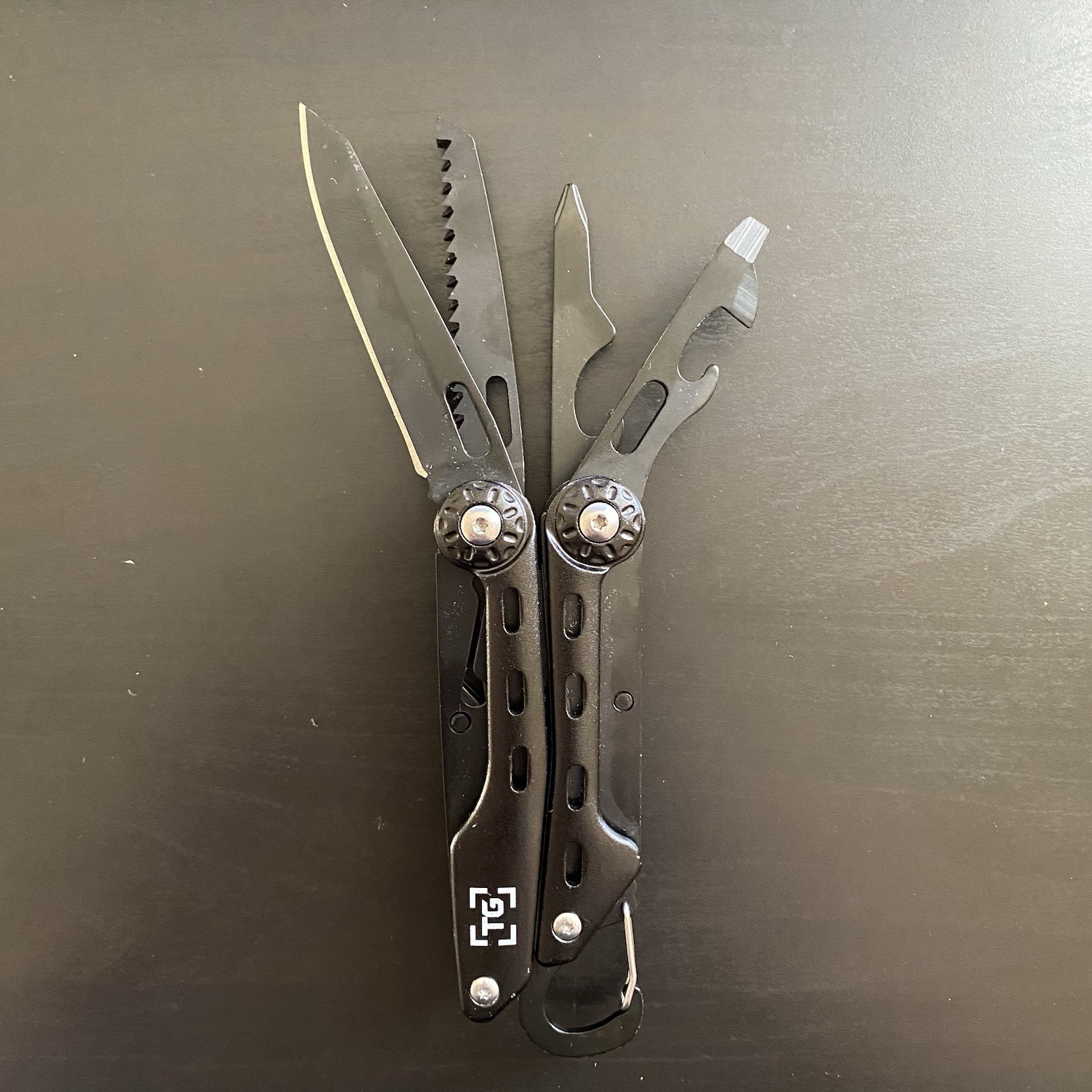 TG Black Multi-Tool 4-Inch 10 in 1 Pliers Pocket Knife Weather-Resistant Finish