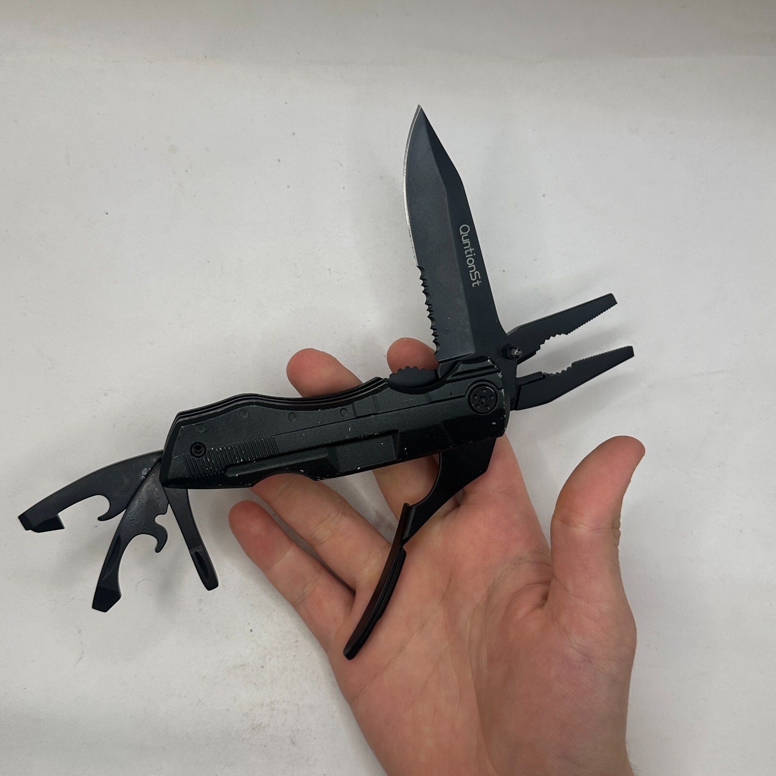 QuntionSt Pocket Knife Multitool Lock Screwdriver Camping Fold 7″