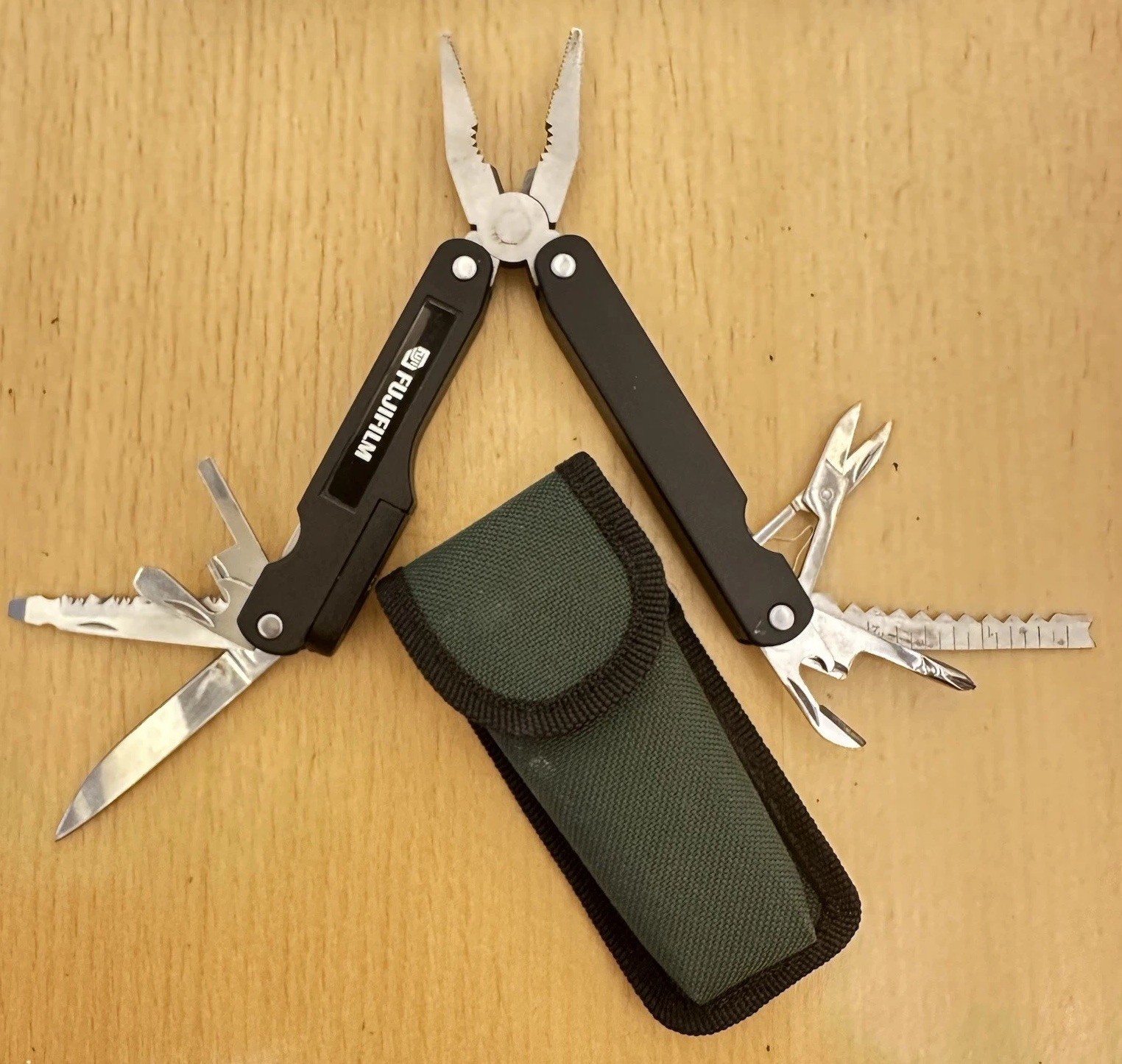 Fujifilm Stainless 9 Multi Tool Pliers Wire Cutter Scissors Blades Opener Sheath