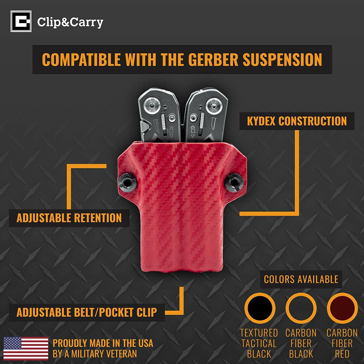 Clip & Carry Kydex Multi-Tool Sheath Holder for GERBER SUSPENSION – Made in USA