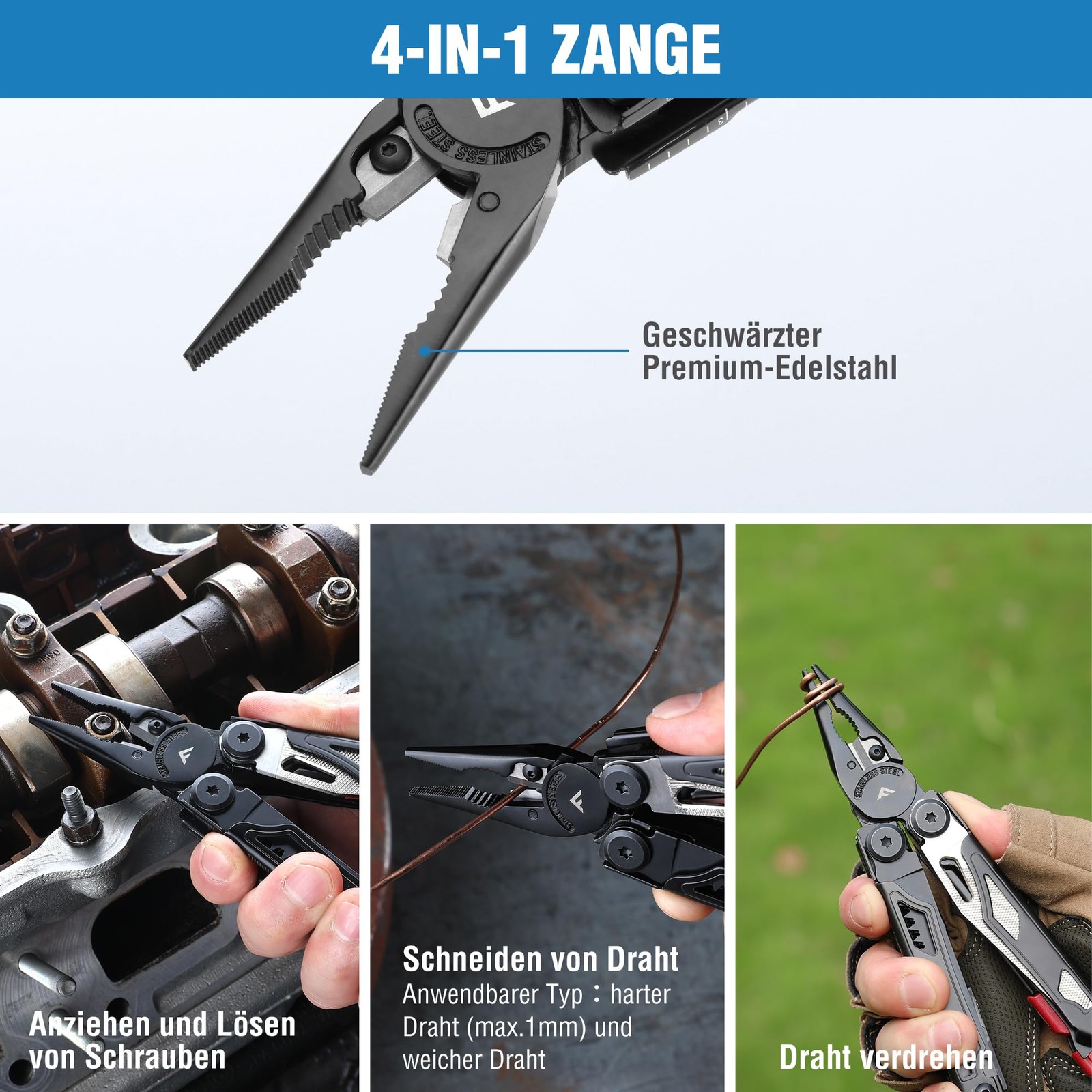 Multifunction Pliers 19in1, Multitool with Glass Breaker and Fire Starter, Foldable…