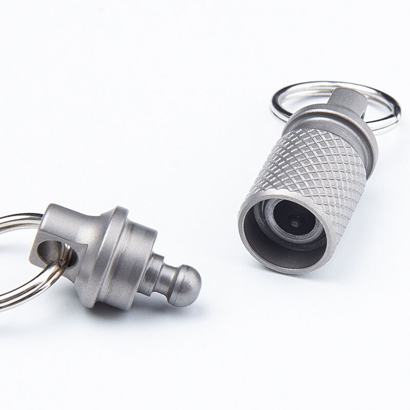 Titanium Alloy Insert Buckle Gimbal Ring Portable Double Keychain Pendant EDC