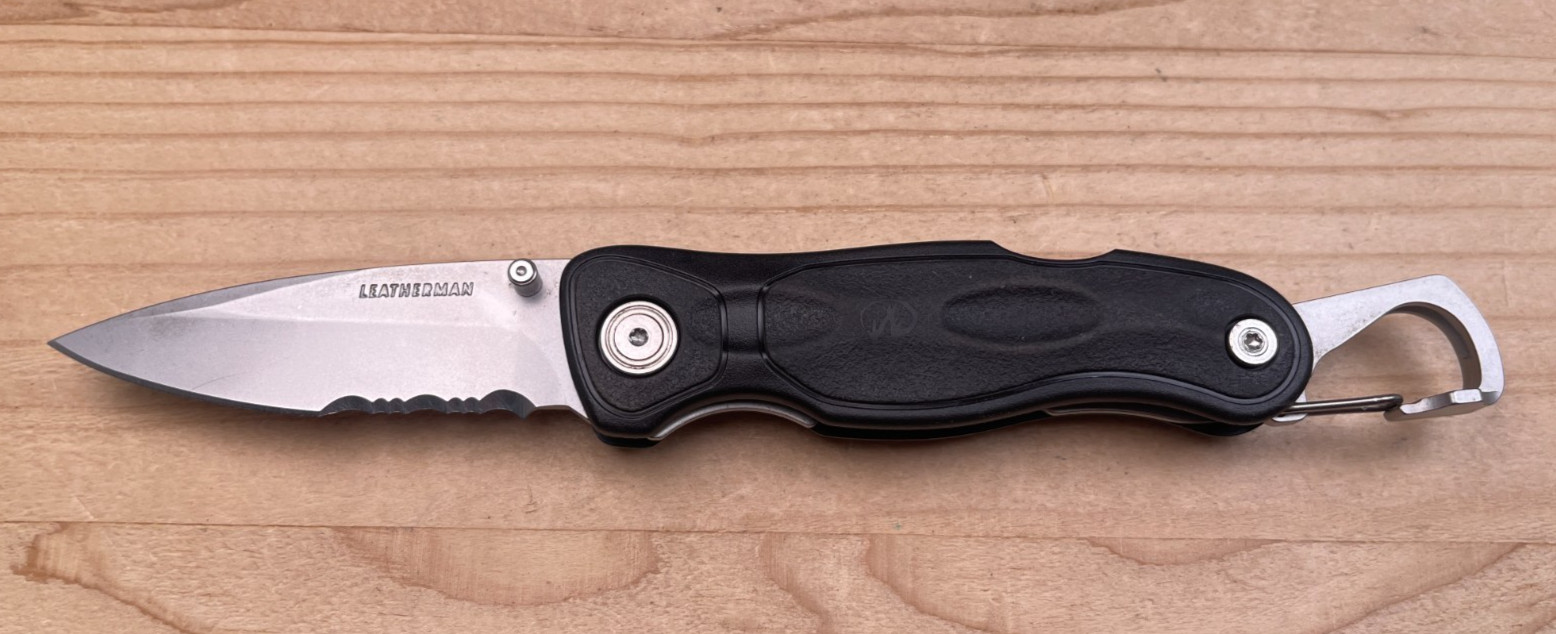 Leatherman E301 Satin Combo Edge w/Bottle Opener Clip Folding Pocket Knife