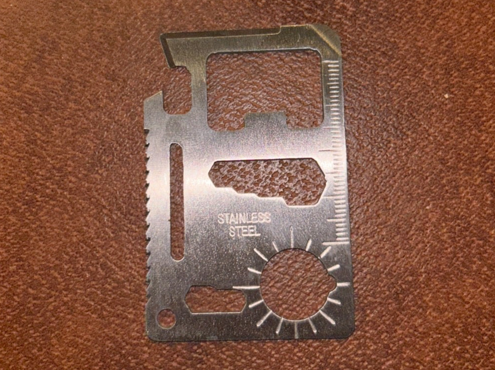 Multi-Purpose Pocket Survival Tool 11-in-1 Flat Army Knife Camping/Hiking