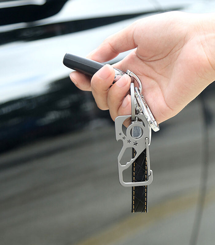 Titanium Alloy Pocket Key Chain Carabiner Bottle Opener Wrench Outdoor Multi EDC