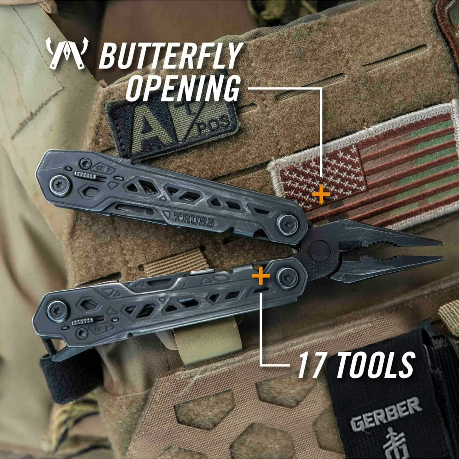 Gerber Truss Multitool Black with Multi-Position Sheath 30-001779 NEW FREE SHIPP