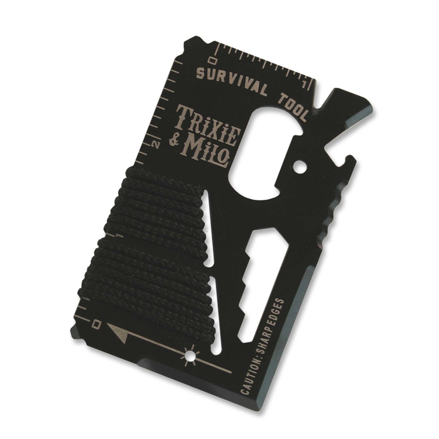 Trixie and Milo TOOL-SURVL Black Stainless Steel Survival Wallet 15-Multi-Tool