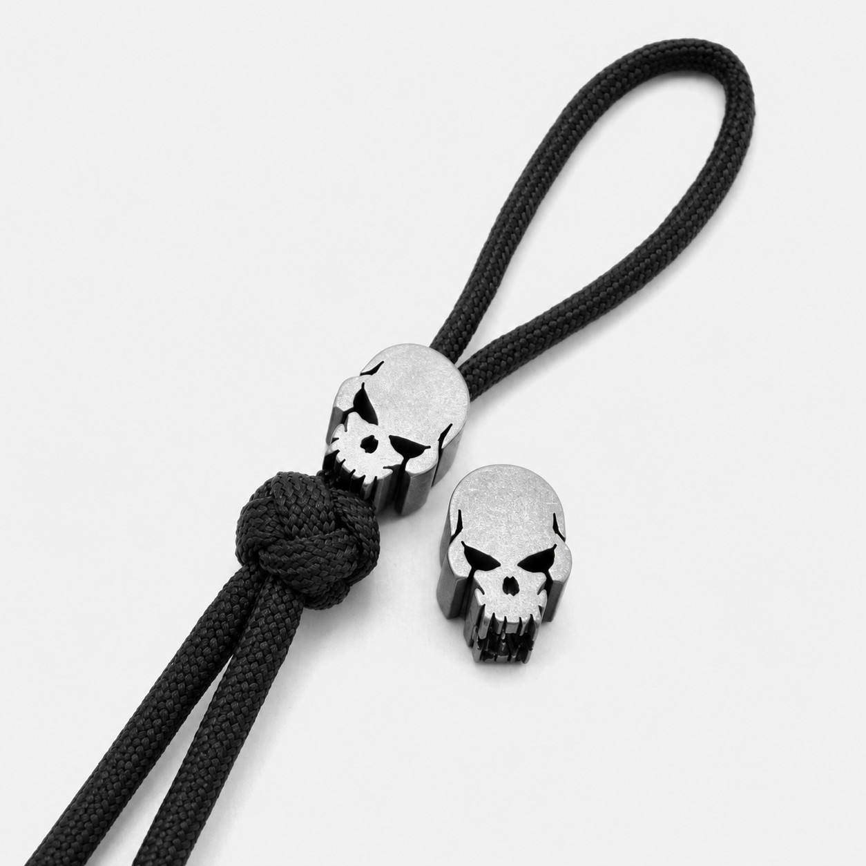 Metal Skull Knife Lanyard Bead EDC Zipper Pull Pendant Charm