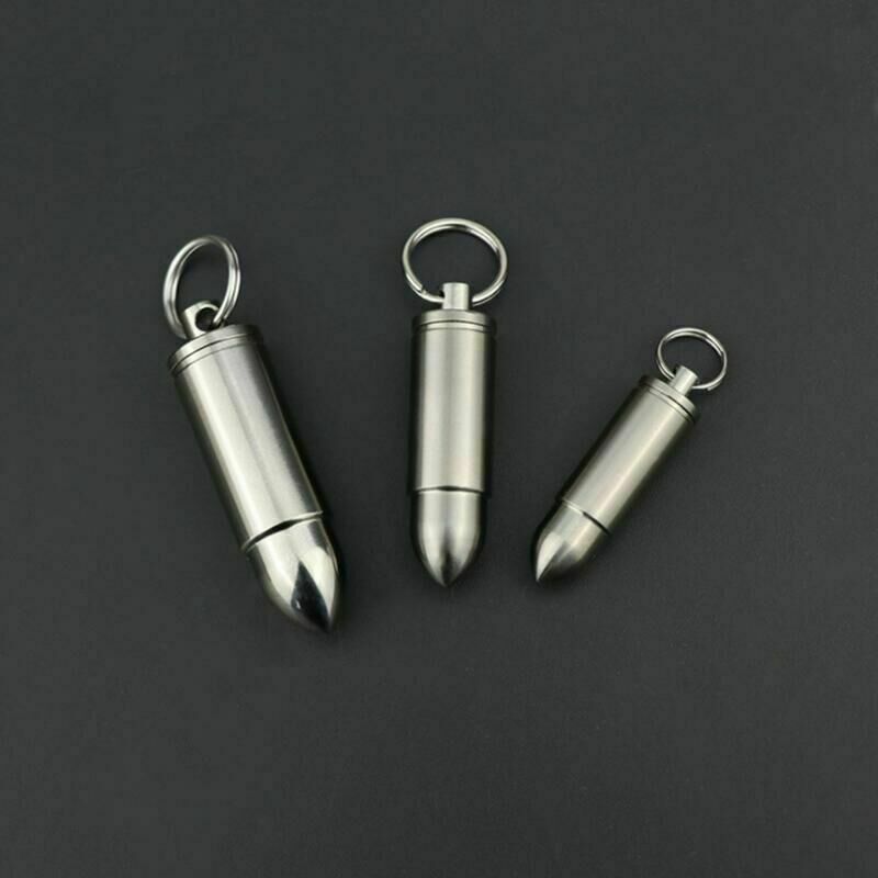 EDC Titanium Waterproof Sealed Box Portable Medicine Bottle Key Pendant Tank