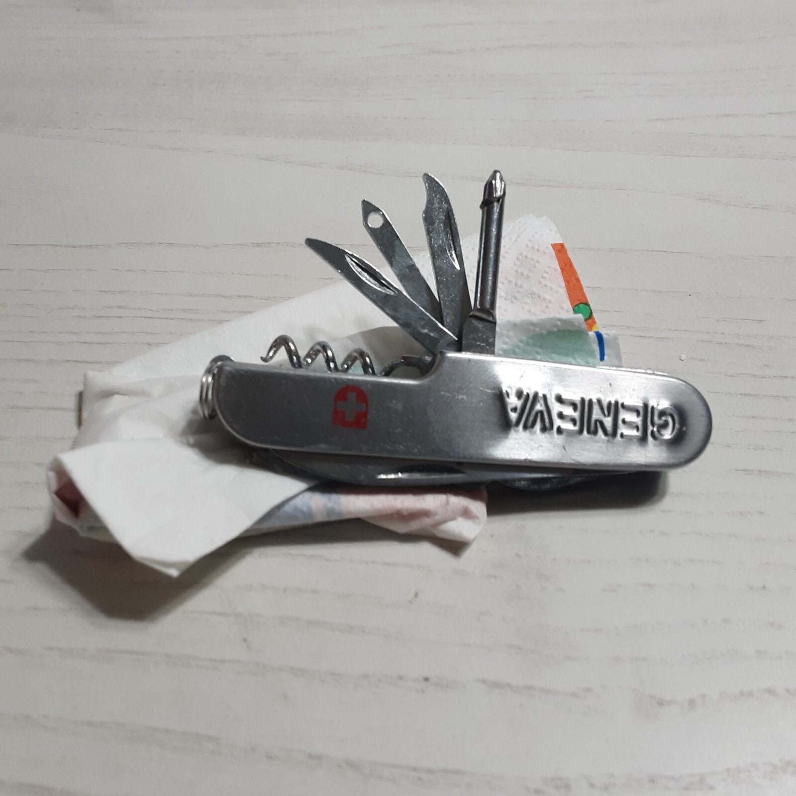 Stainless Steel Multi Tool 7-in-1 Pocket Knife Can Opener Corkscrew Scissors Saw