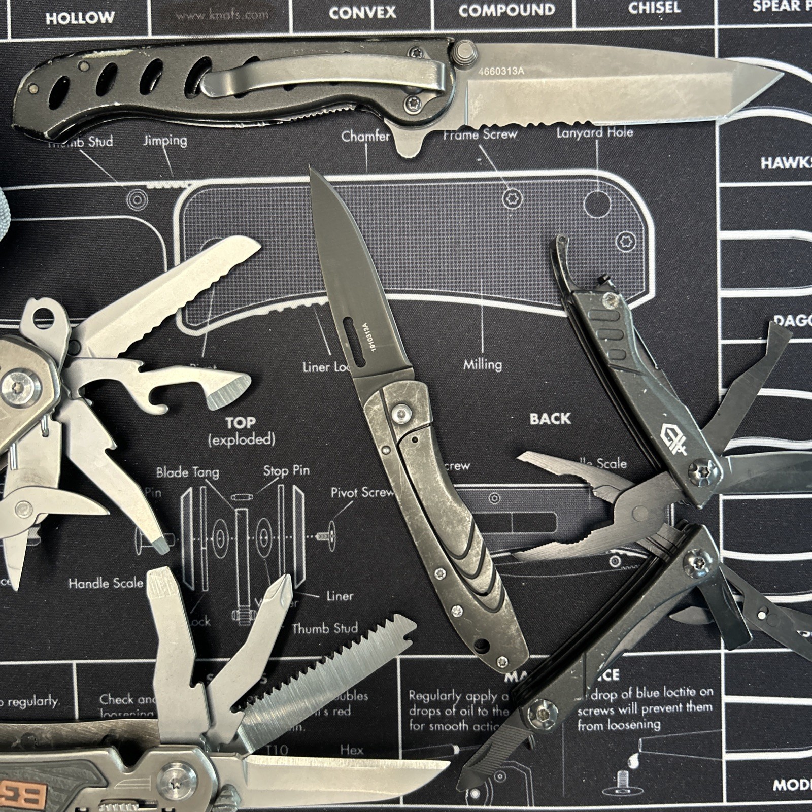 Gerber 1 BG Suspension / 1 STL 2.0 / 1 EVO Mid/ 1 Dime Compact Lot Of 4 VGUC