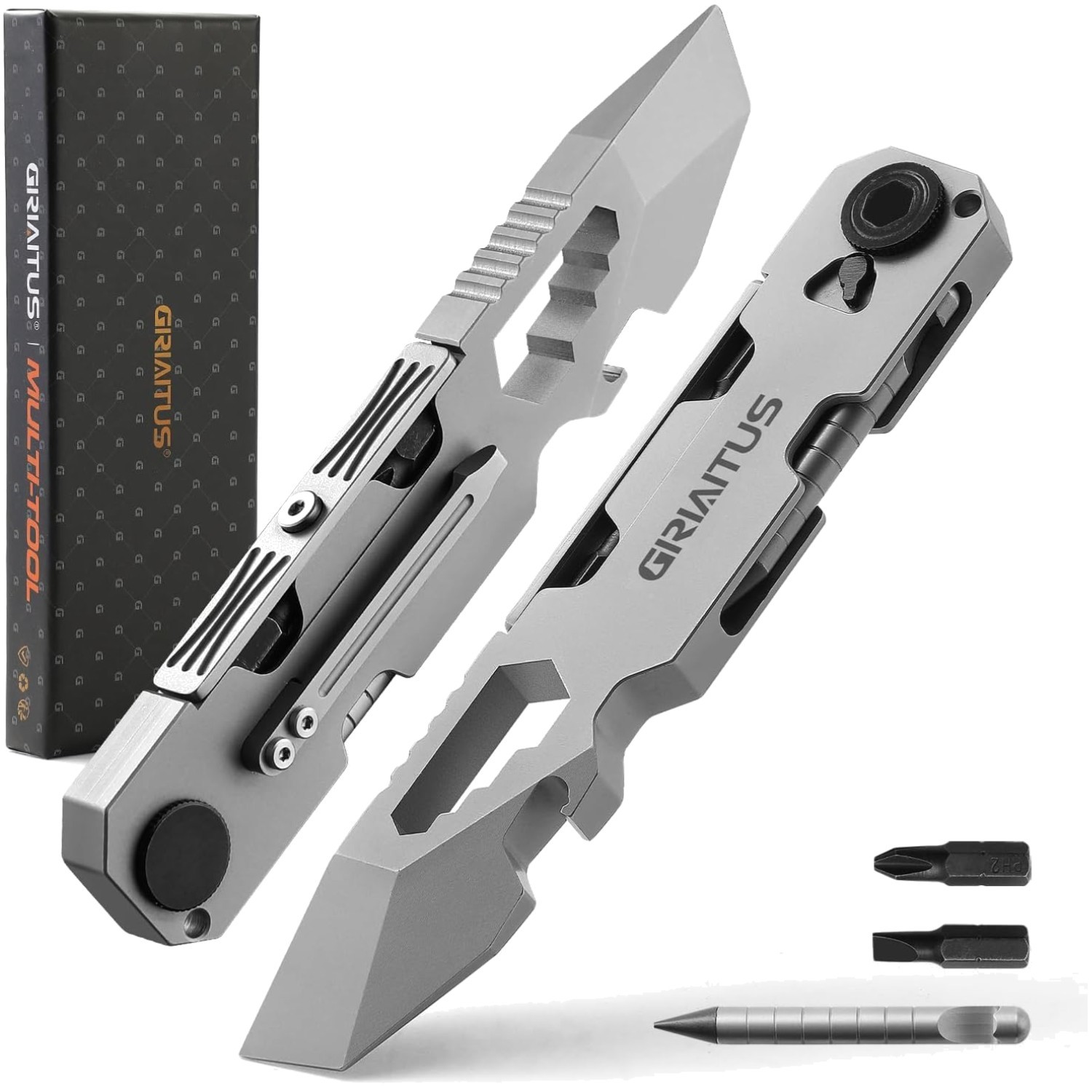 Stylish Grey EDC Pry Bar Multitool: Ideal Gift for Men – Strong & Functional